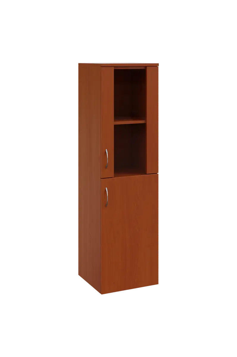 N 4 - 4DS kancelářská skříň, 1-dveřová/prosklená, pravá, 1450x400x400, třešeň šumavská